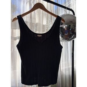 Pilcro Notched Charcoal Gray Tank